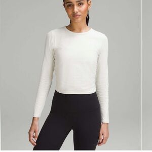 lululemon All It Takes Ribbed Nulu Long-Sleeve Top - Bone, Size 12